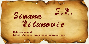Simana Milunović vizit kartica